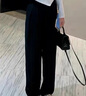 LILY零壓直筒褲2025春新款寬松休閑垂感通勤高級感西裝褲長褲女 510黑 L 曬單實(shí)拍圖