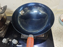 章丘鐵鍋正宗手工鍛打鐵鍋無(wú)涂層物理不粘鍋炒鍋老式家用炒菜鍋廚具輕音 大師版古法烤藍(已干燒） 32cm 曬單實(shí)拍圖