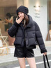 勤度羊羔毛拼接羽絨服女時(shí)尚輕薄服短款時(shí)尚小個(gè)子顯瘦翻領(lǐng)外套 咖色 M建議90-110斤 曬單實(shí)拍圖