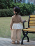 幼歌（YOUGE）嬰幼兒冬季新款保暖花邊假兩件加絨褲女寶寶柔軟束腳褲 卡其 90 cm 曬單實(shí)拍圖