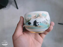 IKXO高端國寶熊貓?chǎng)探鹬魅吮瓊€(gè)人專(zhuān)用單杯陶瓷品茗杯功夫茶杯茶盞送禮古彩國寶大熊貓金盞-金內膽禮盒裝 曬單實(shí)拍圖