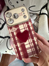 BOTLA適用蘋(píng)果iphone17promax全包手機殼女生防指紋17保護套防摔1614高級感15個(gè)性立體愛(ài)心2025新款禮物  大視窗小羊皮-銀色-紅白格紋 iPhone17Pro 曬單實(shí)拍圖
