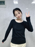 簡(jiǎn)云【輕薄暖】莫代爾半高領(lǐng)打底衫女薄款秋衣內搭長(cháng)袖上衣保暖衣冬季 曬單實(shí)拍圖