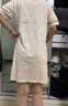 貓人（MiiOW）【防螨抗菌純棉】女士睡裙睡衣女可愛小熊套頭家居服米白L 曬單實拍圖