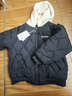 女大童夾棉外套秋冬季2025新款兒童洋氣休閑字母繡花加厚棉服連帽 藏青色 150 曬單實(shí)拍圖