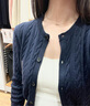 優(yōu)衣庫【加購】女裝紐花圓領(lǐng)針織開(kāi)衫/毛衣外套空調衫通勤481477 69 藏青色 XL 曬單實(shí)拍圖