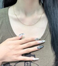 中國黃金（CHINA GOLD）18K金項鏈女款素鏈百搭簡(jiǎn)約日常鎖骨鏈情人節生日禮物送女友老婆 18K金素鏈-約0.5g 曬單實(shí)拍圖