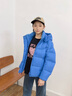 波司登25新款泡芙加厚羽絨服女童短款90絨5A抗菌絨連帽保暖外套 布魯斯藍5A34 150 /72 約 140-150cm 36kg 曬單實(shí)拍圖