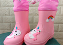SooGree兒童束口雨靴下雨防水防滑雨鞋小學(xué)生上學(xué)水鞋幼兒園耐磨雨鞋套 粉色 210mm 32-33碼 曬單實(shí)拍圖