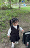 G.duck小黃鴨女童jk套裝裙秋裝學(xué)院風(fēng)兒童襯衣女孩百褶裙女寶寶三件套 黑色 90 尺碼1~2歲【 80-90cm】 曬單實(shí)拍圖