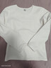豐靈鳥(niǎo)兒童白t恤緊身肉色舞蹈服女童白色打底衫套裝中大童校服男 加絨加厚（白色單上衣） 140 cm（要貼身就不要買(mǎi)大） 曬單實(shí)拍圖