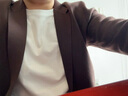 布先生巴素蘭羊毛衫混紡針織男士西裝春秋翻駁領(lǐng)開(kāi)衫外套BT12013 雪茄咖 M (170) 曬單實(shí)拍圖