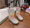 G.DUCKKIDS小黃鴨女童彩虹長(cháng)筒雨靴2025秋季新款兒童時(shí)尚雨鞋學(xué)生上學(xué)防水防 渲染彩虹 30 /鞋內長(cháng)20cm【正常30-31碼】 曬單實(shí)拍圖