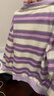 迪士尼寶寶（Disney Baby）女童衛衣兒童長(cháng)袖T恤中小童裝春季條紋休閑百搭上衣 夢(mèng)幻紫 100 曬單實(shí)拍圖
