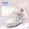 特步（XTEP）童鞋女童星星板鞋系帶小童全革透氣孔運動(dòng)鞋 帆白/雪糕粉 29 曬單實(shí)拍圖