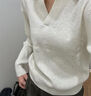 優(yōu)衣庫女裝可機洗羅紋半開(kāi)領(lǐng)針織衫/毛衣25秋冬新款480414 30 淺米色 S 曬單實(shí)拍圖