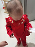 女寶寶一周歲禮服周歲衣服百日宴紅色春秋款國風(fēng)嬰兒分體長(cháng)袖套裝 6026春秋款單層紅色 90 （建議8月－16月） 曬單實(shí)拍圖