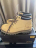 卡特（CAT）戶(hù)外馬丁靴男鞋英倫復古中筒經(jīng)典大黃靴耐磨防滑保暖水晶底工裝鞋 黃色 標準皮鞋尺碼 35 曬單實(shí)拍圖