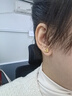 金至福愛(ài)心黃金耳釘女5G復古拉絲足金耳飾送老婆送女友七夕情人節禮物女 約1.7克（多退少補） 曬單實(shí)拍圖