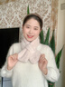 珩昀純色毛毛女冬季護頸圍脖韓版可愛(ài)學(xué)生仿獺兔毛絨加厚保暖交叉圍巾 【純色環(huán)扣款】米色 曬單實(shí)拍圖