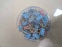 得力(deli)100只19mm彩色長(cháng)尾夾票夾  大桶裝票夾 5#小號金屬燕尾夾 辦公用品 100只/筒 8555-D 曬單實(shí)拍圖