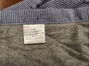 杉杉【羊毛內膽】保暖襯衫男冬季休閑加絨加厚磨毛襯衣 灰藍格子 40 曬單實(shí)拍圖