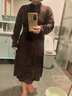 玖姿·安娜蔻優(yōu)雅風(fēng)腰帶鉆鏈系帶領(lǐng)長(cháng)袖針織衫連衣裙女2025冬新款 紅咖 M 曬單實(shí)拍圖