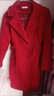 恒源祥加棉加厚毛呢大衣女中長(cháng)款2025年新款爆秋冬裝媽媽高級感呢子外套 紅色 XL 115-130斤 曬單實(shí)拍圖