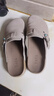 他她（TATA）加絨復古勃肯鞋女厚底包頭拖鞋外穿穆勒鞋2025年新款 灰色（半拖款） 37 曬單實(shí)拍圖