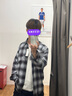 優(yōu)衣庫男女裝法蘭絨格子襯衫長(cháng)袖襯衣薄外套25秋冬481224 480767 480767/61水藍色 L 曬單實(shí)拍圖