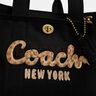蔻馳（COACH）奧萊女士COACH蛇型文字NEW YEAR CARGO 26號托特包 B4/黑色 曬單實(shí)拍圖