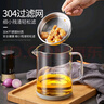 優(yōu)奧【耐火】玻璃油壺 不掛油高硼硅透明帶304不銹鋼濾網(wǎng)油壺1000ML 曬單實(shí)拍圖