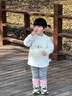 班喜迪女童打底衫秋冬款2025新款洋氣寶寶夾棉內搭上衣兒童長(cháng)袖t恤冬裝 米色 90 cm 曬單實(shí)拍圖