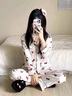 GP Memory冰絲睡衣女春秋新款可愛(ài)高級感涼感可外穿家居服送閨蜜禮盒套裝 甜美Kitty【長(cháng)袖長(cháng)褲】 細膩絲滑 M 【建議80-100斤】 曬單實(shí)拍圖