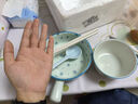 京婉（JINGWAN）冬日初雪手柄碗少女心飯碗陶瓷一人食套裝下彩ins餐具高顏值泡面 初雪丨藍(lán)手柄碗+飯碗+勺子+筷子 曬單實(shí)拍圖