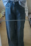 百圖betu女裝冬季新款牛仔褲高腰闊腿褲腳口毛邊褲子女2411T82 牛仔色 S 曬單實(shí)拍圖