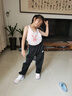 艾諾輪女童衛褲長(cháng)褲款中大兒童裝女孩7-15歲少女外穿秋季天款寬松休閑褲 黑色 彩條春秋款 130 建議120cm左右 曬單實(shí)拍圖