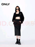 ONLY秋季百搭通勤直筒中長款開叉半身裙女|12431E001 H1Z 黑色 XS (155) 60A 曬單實(shí)拍圖