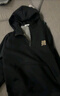 馬克華菲開(kāi)衫衛衣外套男生秋季330G重磅連帽基礎款拉鏈上衣服 黑 XL 曬單實(shí)拍圖