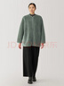 無(wú)印良品（MUJI）女式 長(cháng)毛抓絨 大衣 長(cháng)袖秋冬款 羊羔絨外套外衣 女裝 BB2QPA4A 淺綠色 XL (165/92A) 曬單實(shí)拍圖