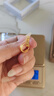 賽菲爾生日禮物黃金耳環(huán)女足金雙排仿鉆耳圈耳飾禮物 一對 約1.62克 曬單實(shí)拍圖