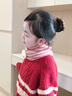 語(yǔ)嬉兒童卡通圍巾秋冬款女童條紋卡通圍脖男童護臉?lè )里L(fēng)冬季保暖護脖套 1#粉色條紋兔 3-12歲 曬單實(shí)拍圖