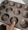 三能（SANNENG）HOME系列家用多連瑪芬烤盤(pán)圓形蛋糕碳鋼麥芬蛋糕家用烘焙模具 12連瑪芬蛋糕模(不沾)SNH11005 曬單實(shí)拍圖