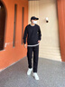 森馬（Semir）長(cháng)袖T恤男重磅寬松打底上衣印花情侶裝秋季內搭外穿101524101211 曬單實(shí)拍圖