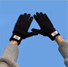 回力（Warrior）手套男冬季騎行針織防風(fēng)寒加絨加厚保暖毛線(xiàn)手套可觸屏棉手套 黑色【雙層加絨】 曬單實(shí)拍圖