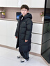 巴布豆（BOBDOG）95絨兒童羽絨服2025冬季男女中長(cháng)款保暖A類(lèi)三防抗菌面料連帽外套 黑色 240g+充絨 【抗寒-20°C】 150  【約身高135-145cm 體重72斤】 曬單實(shí)拍圖