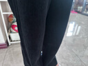她池燈芯絨闊腿休閑褲女2025秋裝新款純色氣質(zhì)松緊腰顯瘦長(cháng)褲 曬單實(shí)拍圖