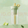 樂(lè )扣樂(lè )扣（LOCK&LOCK）簡(jiǎn)約吸管奶茶杯夏天塑料水杯戶(hù)外便攜提手水杯子720mL綠色 曬單實(shí)拍圖