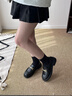 ZHR樂(lè )福鞋女復古一腳蹬學(xué)院制服小皮鞋女通勤舒適女鞋 AH352黑色37 曬單實(shí)拍圖