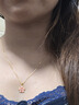 中國黃金粉粉桃花黃金項鏈女999足金吊墜生日禮物送女朋友老婆 吊墜+足金鏈【約2.7g】 曬單實(shí)拍圖